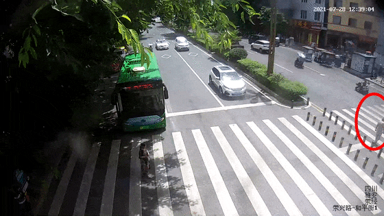 交通安全事故_斑马线礼让_马路墩子
